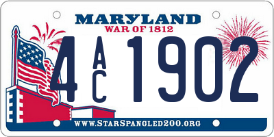 MD license plate 4AC1902