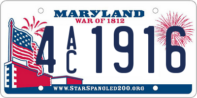MD license plate 4AC1916