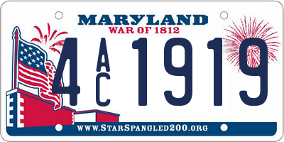 MD license plate 4AC1919