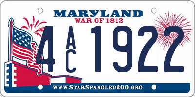 MD license plate 4AC1922