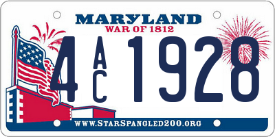 MD license plate 4AC1928