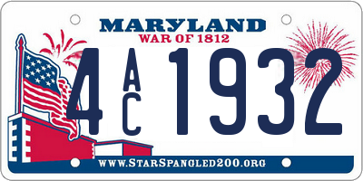 MD license plate 4AC1932