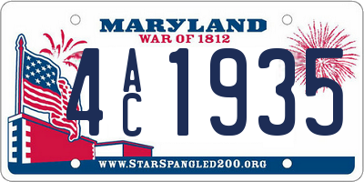 MD license plate 4AC1935