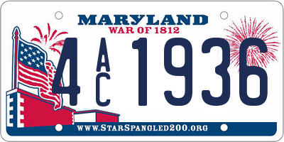 MD license plate 4AC1936
