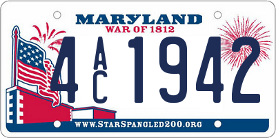 MD license plate 4AC1942