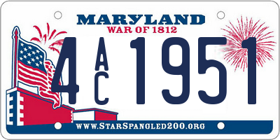 MD license plate 4AC1951