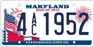 MD license plate 4AC1952