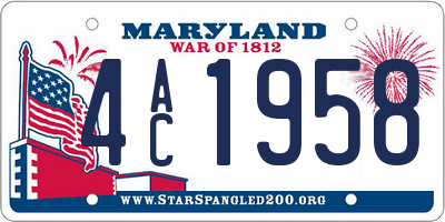 MD license plate 4AC1958