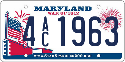 MD license plate 4AC1963