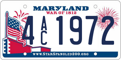MD license plate 4AC1972