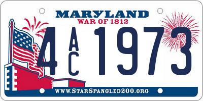 MD license plate 4AC1973
