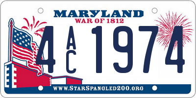 MD license plate 4AC1974