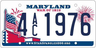 MD license plate 4AC1976