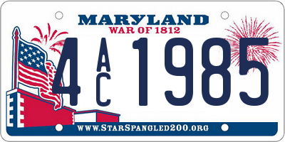 MD license plate 4AC1985