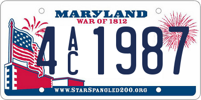 MD license plate 4AC1987