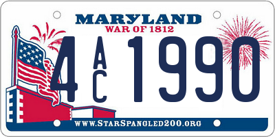 MD license plate 4AC1990