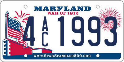 MD license plate 4AC1993