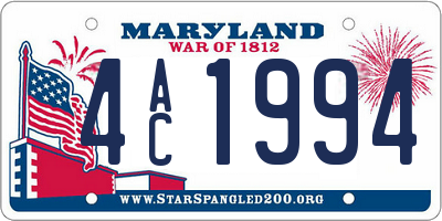 MD license plate 4AC1994