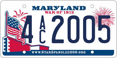 MD license plate 4AC2005