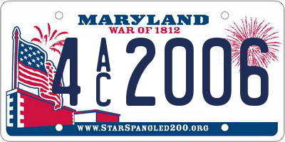 MD license plate 4AC2006