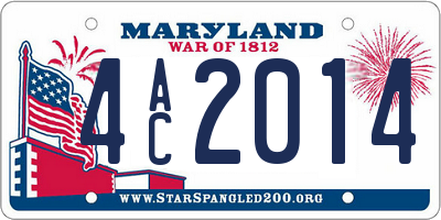MD license plate 4AC2014