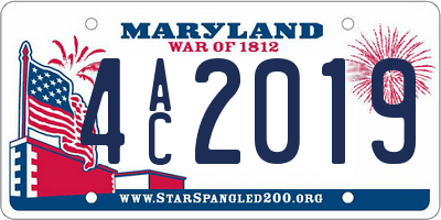 MD license plate 4AC2019