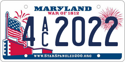 MD license plate 4AC2022