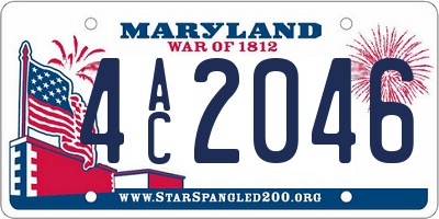 MD license plate 4AC2046