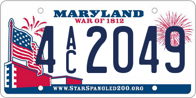 MD license plate 4AC2049