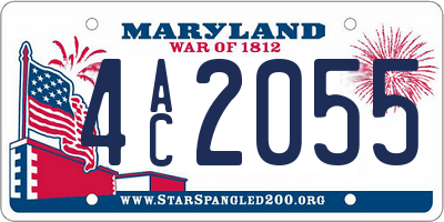 MD license plate 4AC2055