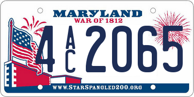 MD license plate 4AC2065