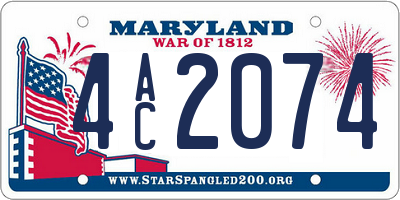 MD license plate 4AC2074