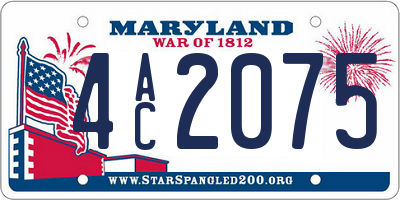 MD license plate 4AC2075