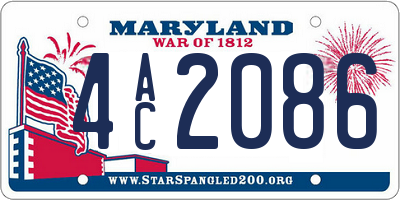 MD license plate 4AC2086