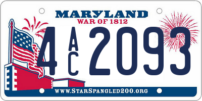 MD license plate 4AC2093