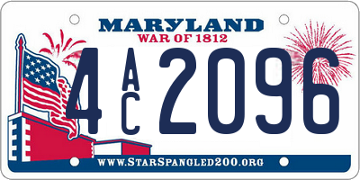 MD license plate 4AC2096