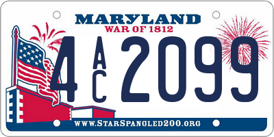 MD license plate 4AC2099
