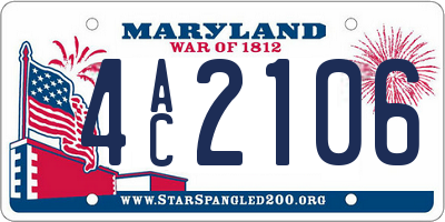 MD license plate 4AC2106