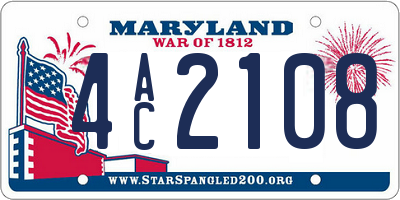 MD license plate 4AC2108