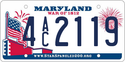 MD license plate 4AC2119