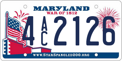 MD license plate 4AC2126