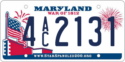 MD license plate 4AC2131