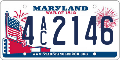 MD license plate 4AC2146