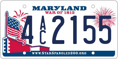 MD license plate 4AC2155