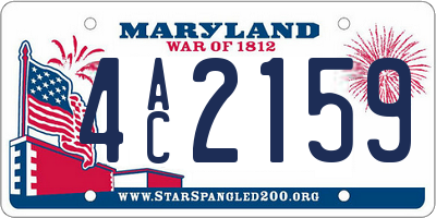 MD license plate 4AC2159