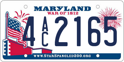MD license plate 4AC2165