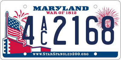 MD license plate 4AC2168