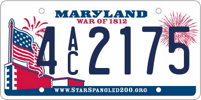 MD license plate 4AC2175