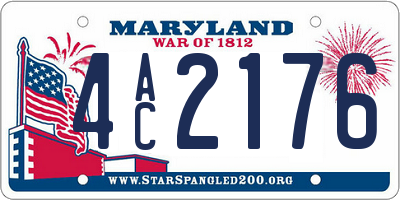 MD license plate 4AC2176