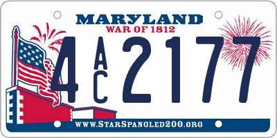 MD license plate 4AC2177